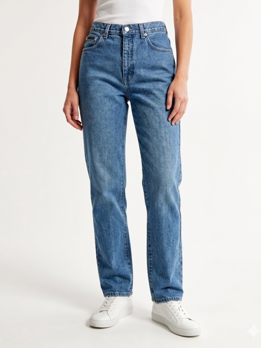 NY Jeans Women's 8 Classic Tall Straight Leg Blue Denim Jeans Made in Canada